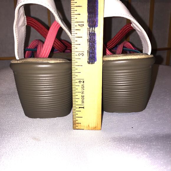 Skechers Sandals Women Parallel Crossed Wires Strappy Multicolor Wedge Heel READ - Picture 9 of 10